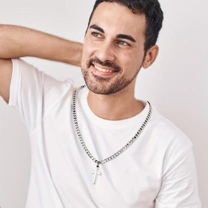 “To My Son — A Symbol of Faith & Strength” Cross Necklace